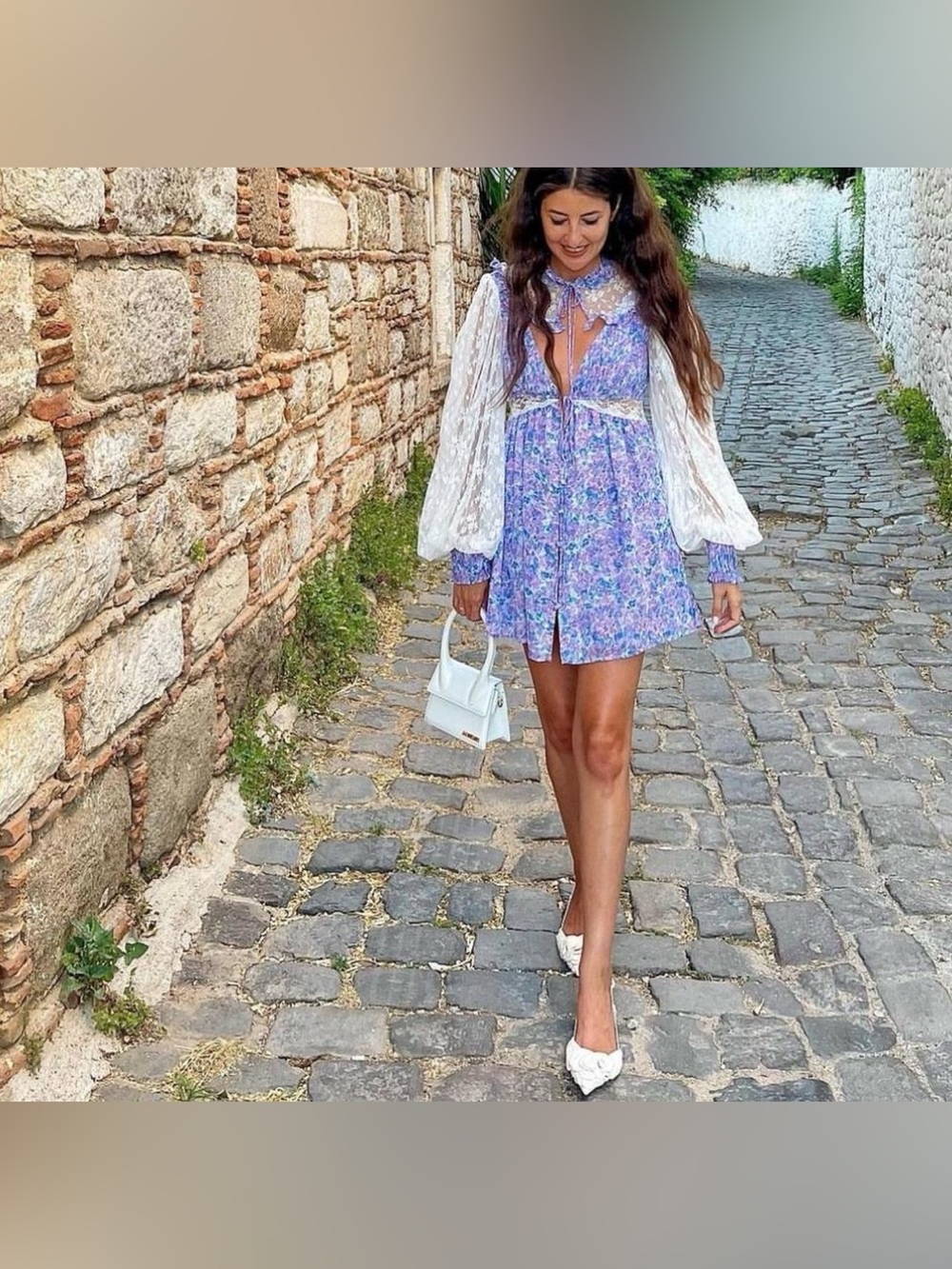 FOR LOVE & LEMONS April Floral Long Sleeve Minidress